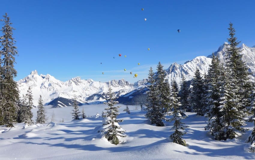 Ballonfahren im Bergdorf Filzmoos im Salzburgerland © TVB Filzmoos / Alfred Hahn